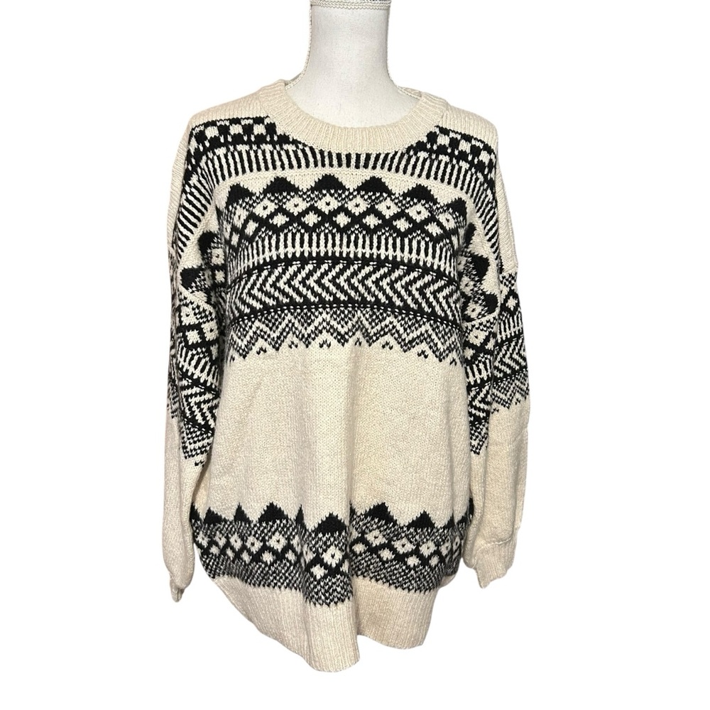 American Eagle Jegging Fit Sweater Womens Medium Aztec Oversized Cabincore NWT